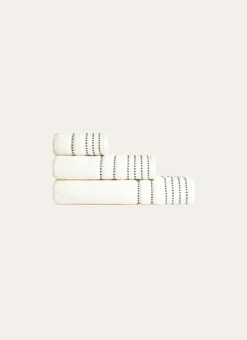 SERVIETTE INVITÉ EN COTON DÉTAILS POINTS BLANC