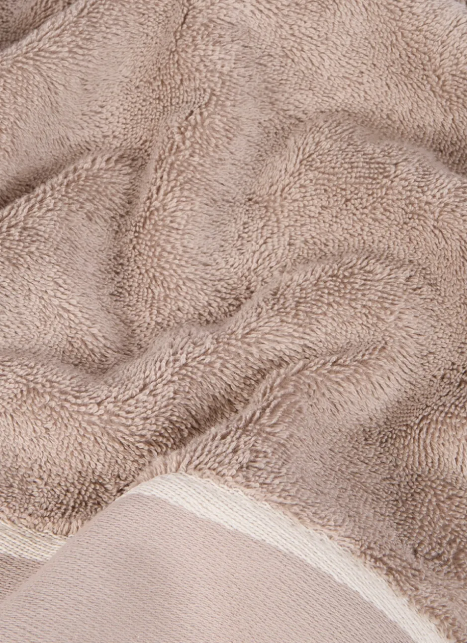 SERVIETTE INVITÉ UNIE À LARGE BORDURE ARTHUR BEIGE FONCÉ