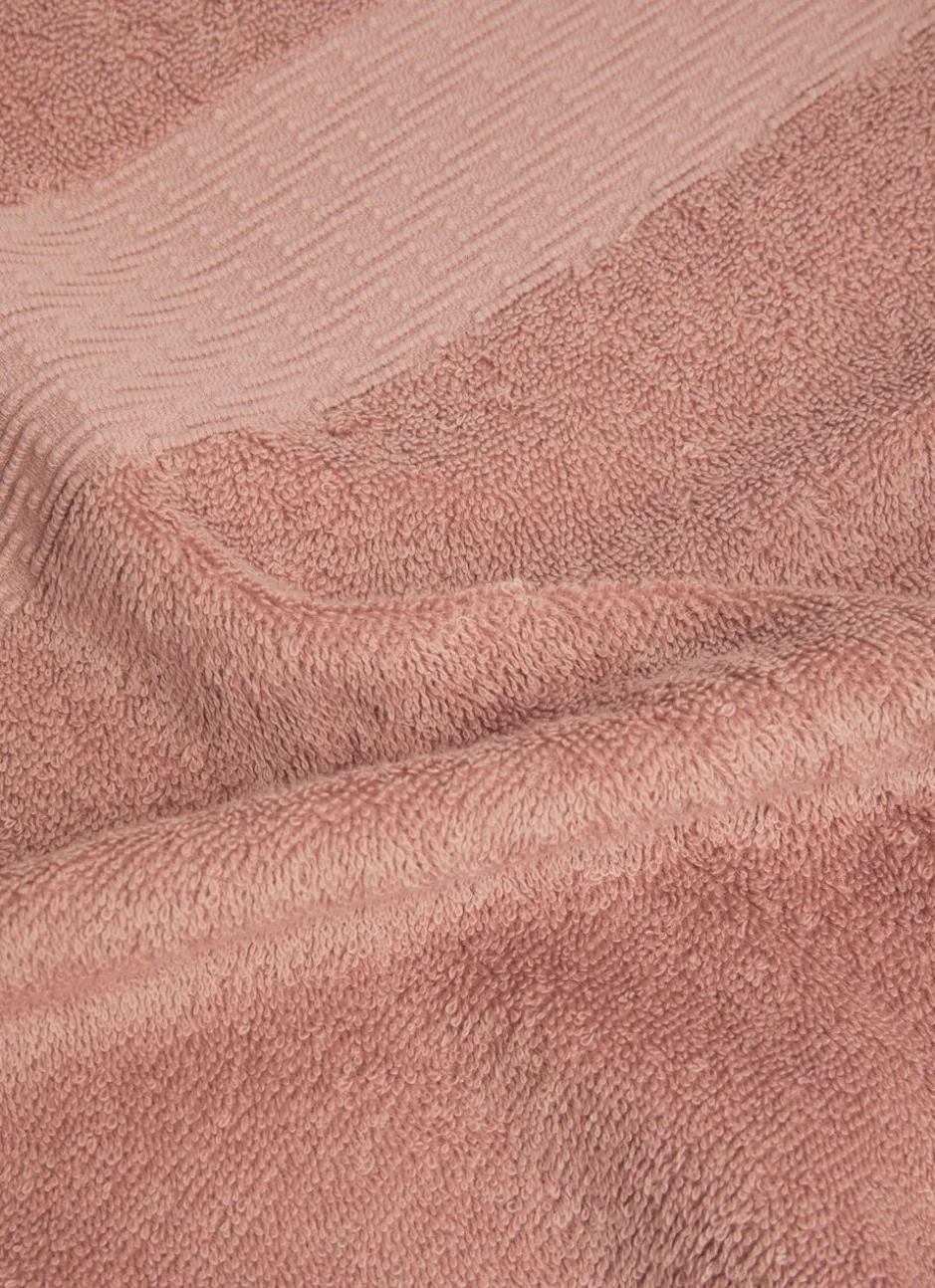 SERVIETTE TOILETTE COTON BIO JACQUARD GAUFRÉ 450 ROSE