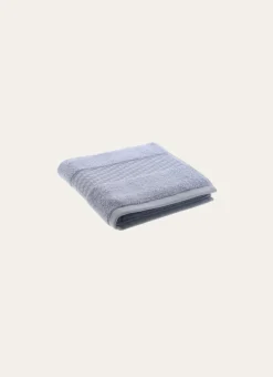 SERVIETTE TOILETTE COTON BIO JACQUARD GAUFRÉ 450 CIEL