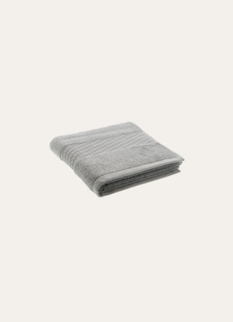 SERVIETTE TOILETTE COTON BIO JACQUARD GAUFRÉ 450 GRIS CLAIR