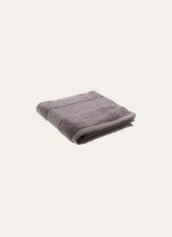 SERVIETTE TOILETTE COTON BIO JACQUARD GAUFRÉ 450 CENDRE