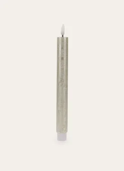SET DE 2 BOUGIES FLAMBEAU LED EN CIRE DORE