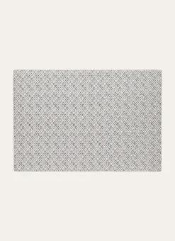 SET DE TABLE EN COTON IMPRIMÉ À MOTIF FANTAISIE GRIS/BLANC