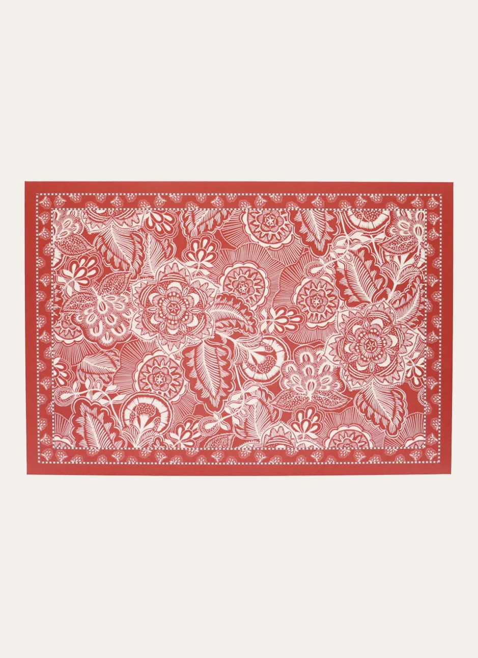 SET DE TABLE PLASTIFIÉ – MOTIF STYLE BANDANA BRIQUE