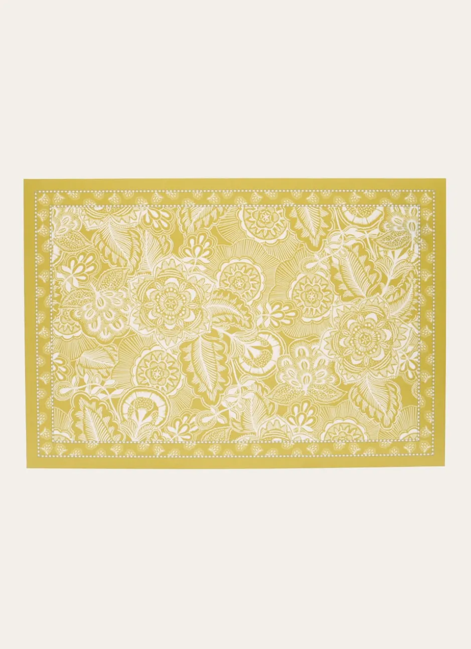 SET DE TABLE PLASTIFIÉ – MOTIF STYLE BANDANA VERT ANIS