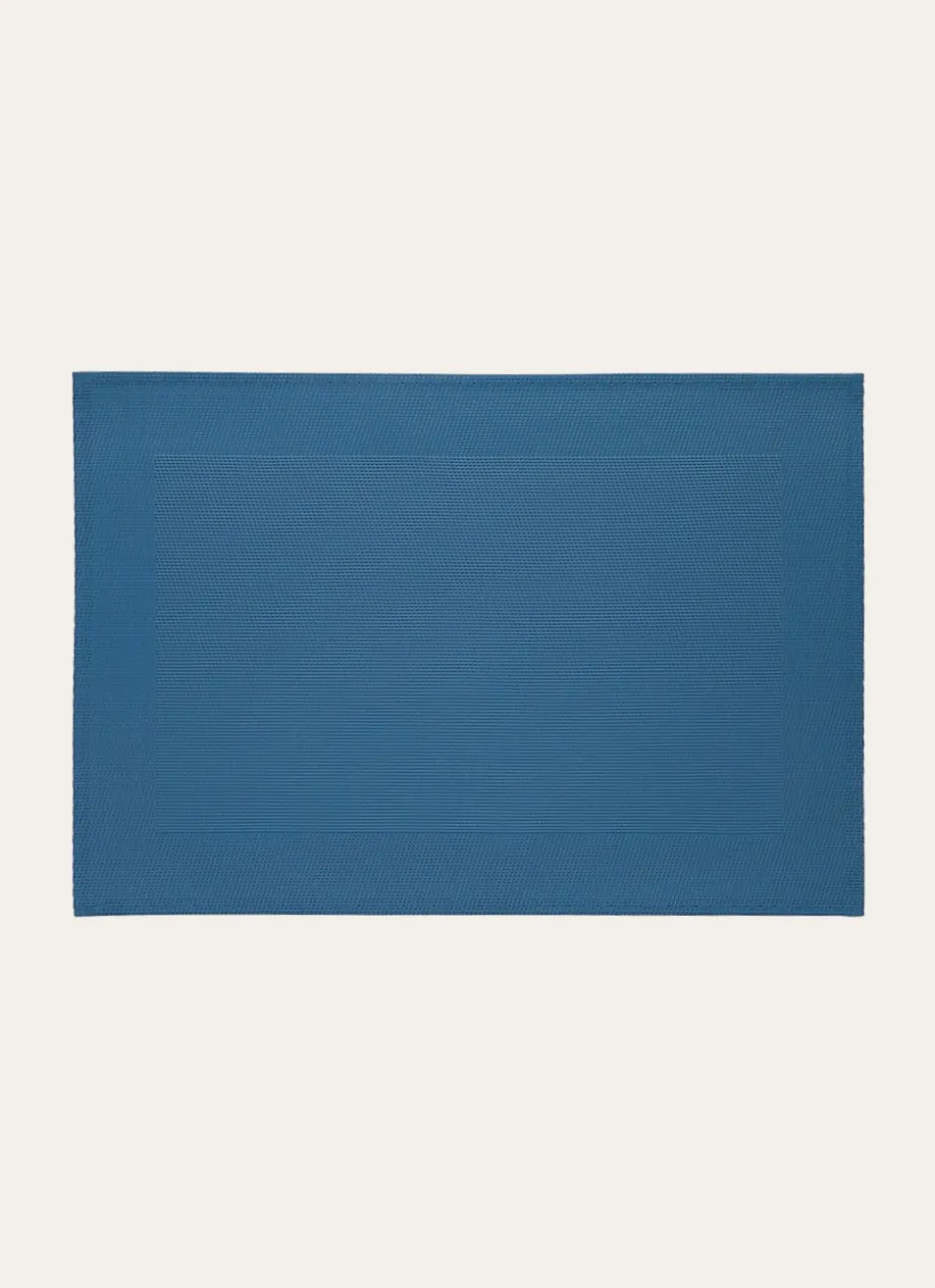 SET DE TABLE UNI TISSÉ BLEU CANARD