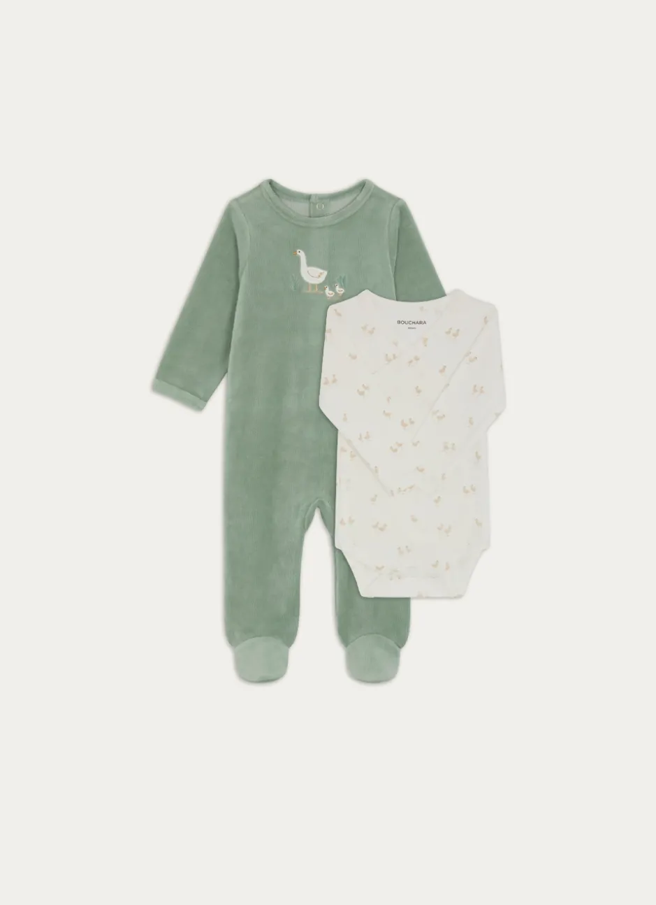 SET GRENOUILLÈRE ET BODY OIES vert