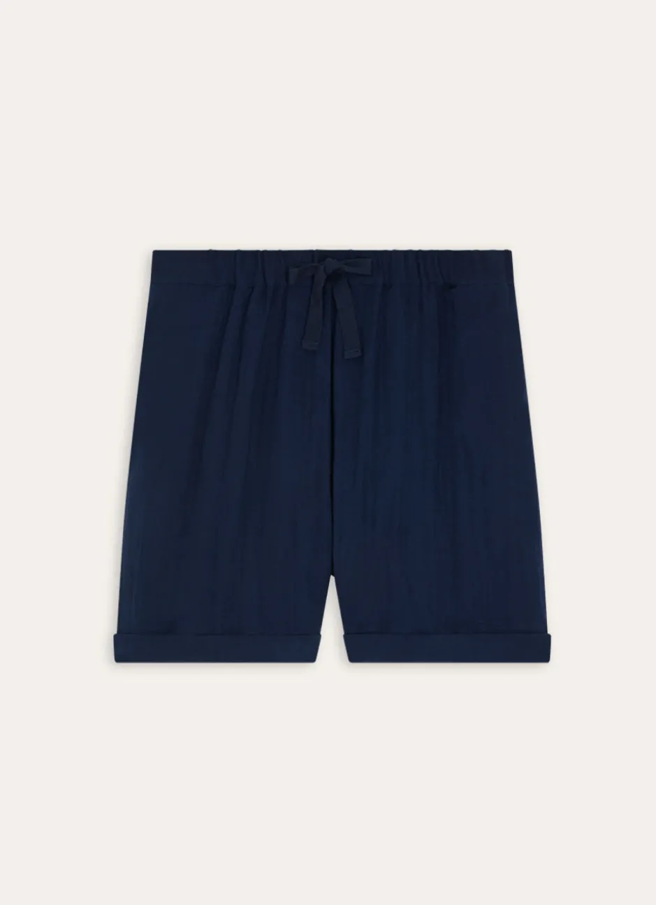 SHORT EN GAZE DE COTON ENCRE
