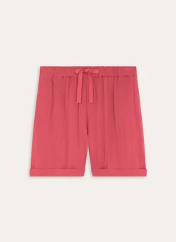 SHORT EN GAZE DE COTON FUSCHIA