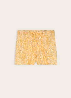 SHORT EN VISCOSE IMPRIMÉE JAUNE