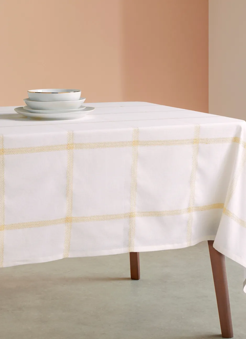 SURNAPPE EN COTON TISSÉ SCINTILLANT ECRU