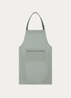 TABLIER DE CUISINE EN COTON IMPRIMÉ VERT CEDRE