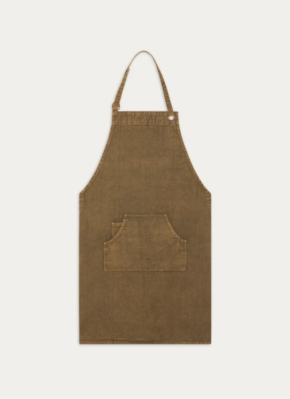 TABLIER EN CANVAS AVEC OEILLETS VERT KAKI
