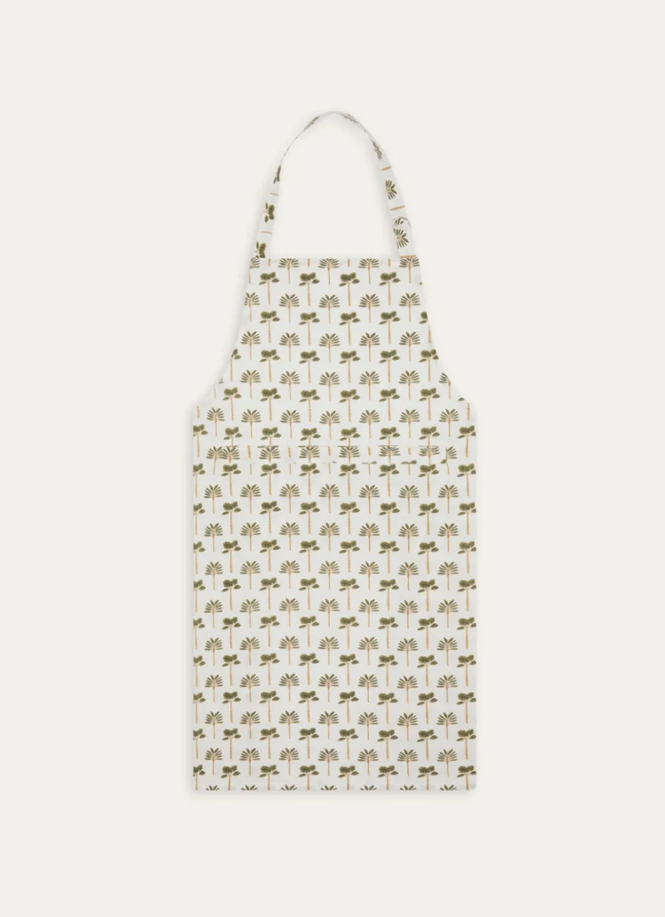 TABLIER EN COTON IMPRIMÉ DE MINI PALMIERS MULTICOLORE