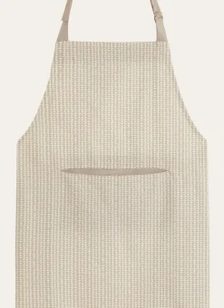 TABLIER EN COTON IMPRIMÉ MINI MOTIFS GRIS
