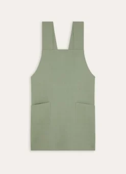 TABLIER JAPONAIS UNI EN COTON ET LIN AMANDE