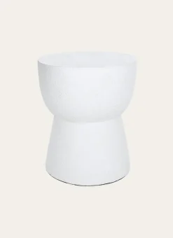 TABOURET EFFET CRÉPIS FORME SABLIER BLANC