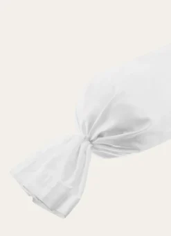 TAIE DE TRAVERSIN EN SATIN DE COTON JACQUARD RAYÉ BLANC