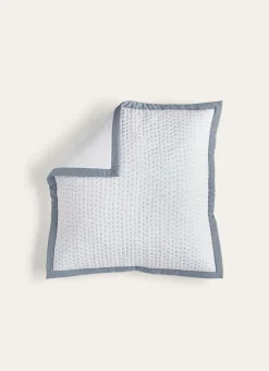 TAIE D'OREILLER ASSORTIE PIQUÉ DE COTON MATELASSÉ GRIS GLACIER