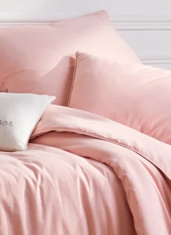 TAIE D’OREILLER BÉBÉ EN COTON LAVÉ ROSE