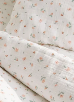 TAIE D’OREILLER ENFANT EN GAZE DE COTON CHAMPÊTRE ÉCRU