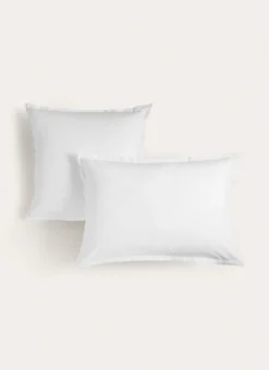 TAIE D'OREILLER JACQUARD UNI MOTIF GÉOMÉTRIQUE LAIT