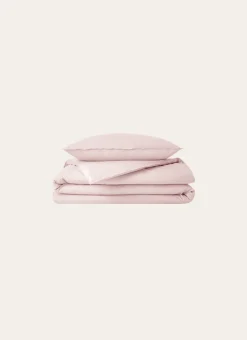 TAIE D'OREILLER UNIE EN COTON LAVÉ BIO ROSE PÂLE