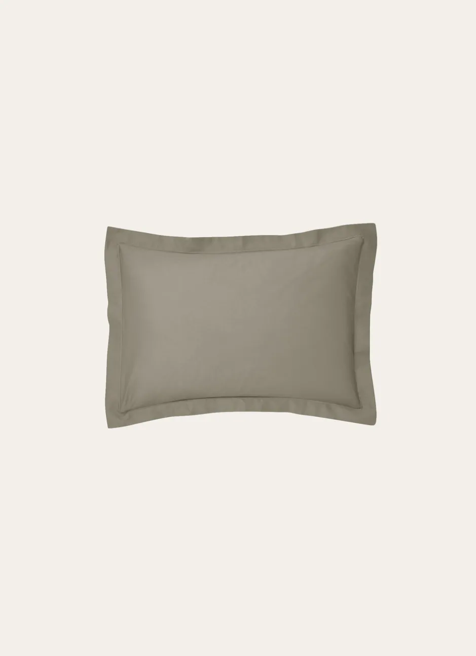 TAIE D'OREILLER UNIE EN COTON TAUPE