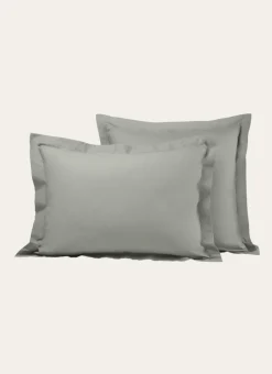 TAIE D'OREILLER UNIE EN COTON VERT TENDRE