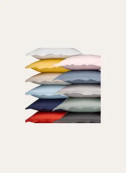 TAIE D'OREILLER UNIE EN PERCALE DE COTON BLANC