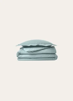 TAIE D'OREILLER UNIE EN PERCALE DE COTON VERT DE GRIS