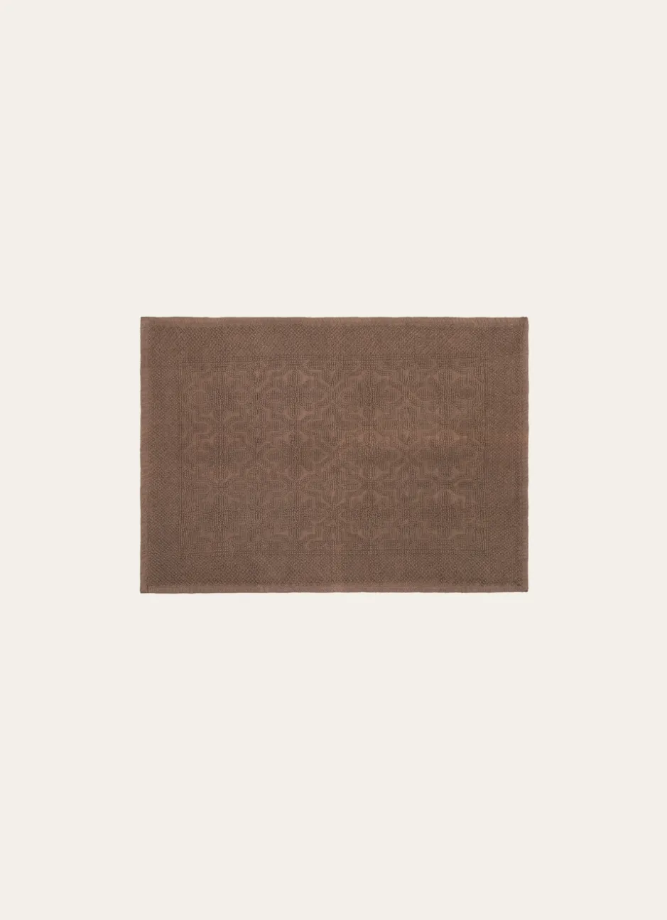TAPIS DE BAIN JACQUARD UNI ANTIDÉRAPANT MARRON GLACÉ