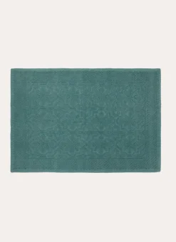 TAPIS DE BAIN JACQUARD UNI ANTIDÉRAPANT ÉMERAUDE