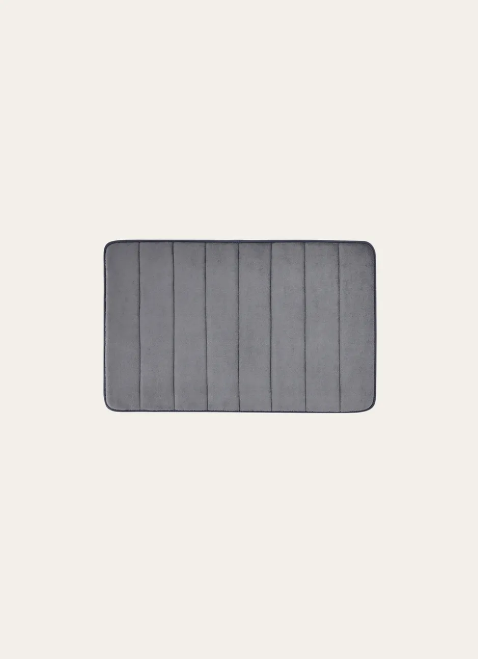 TAPIS DE BAIN UNI À MÉMOIRE DE FORME GRIS ANTHRACITE