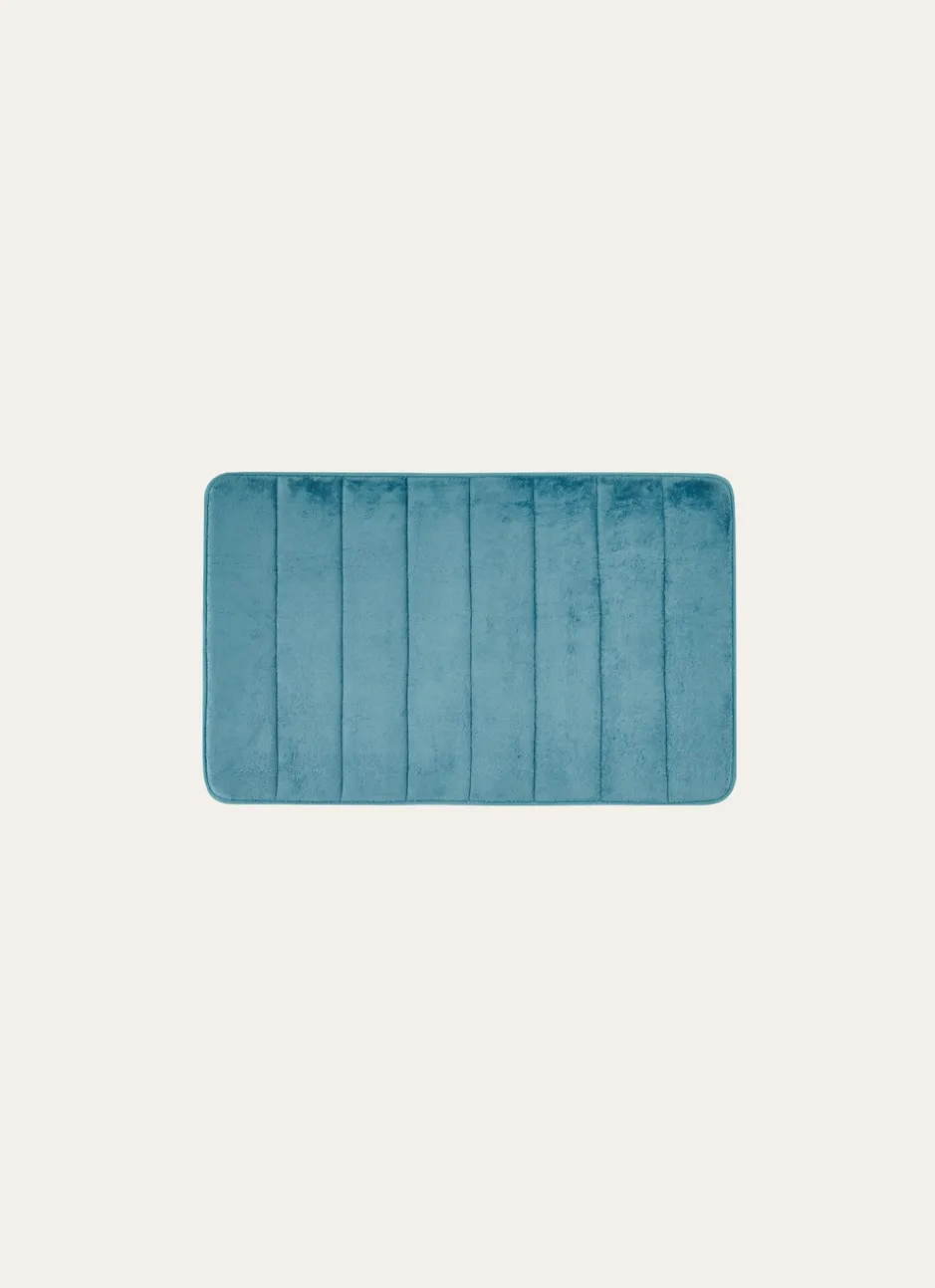 TAPIS DE BAIN UNI À MÉMOIRE DE FORME BLEU CIEL