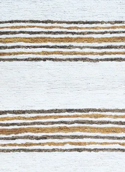 TAPIS RAYURE TISSÉ ÉCRU
