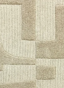 TAPIS TUFTÉ EN LAINE PUZZLE BEIGE