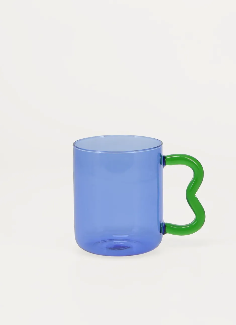 TASSE EN VERRE BLEU/VERT