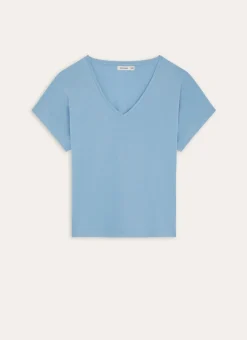 TEE-SHIRT MANCHES COURTES FORME AMPLE BLEU