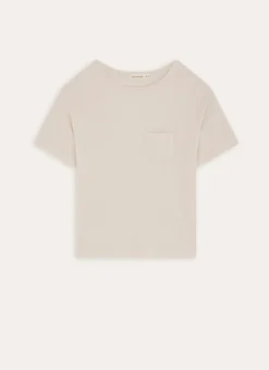 TOP MANCHES COURTES EN MAILLE NID D'ABEILLE ECRU