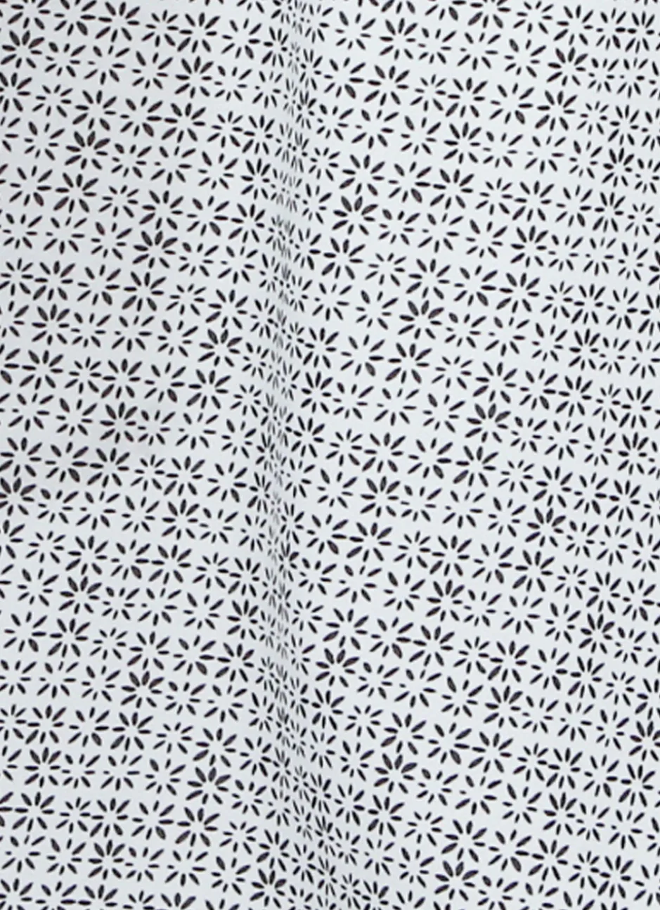 TORCHON EN COTON MINI MOTIFS BLANC GRIS