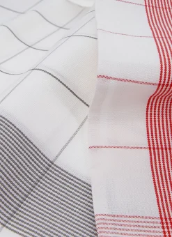 TORCHON EN TOILE MÉTIS rouge