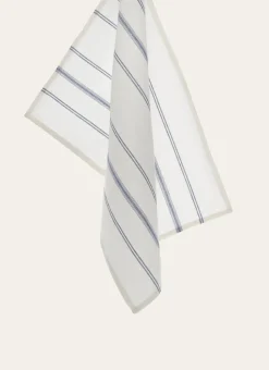 TORCHON RAYÉ EN TOILE DE COTON rouge