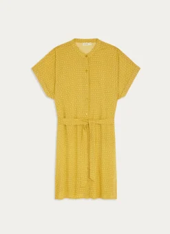 TUNIQUE EN VISCOSE IMPRIMÉE TARA JAUNE CURRY