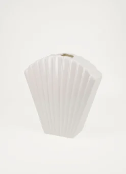 VASE COQUILLAGE EN CÉRAMIQUE BLANC BRILLANT