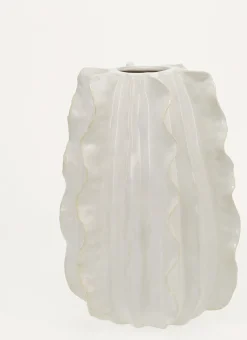 VASE EN CÉRAMIQUE SCULTÉE BLANC