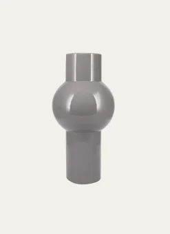VASE EN FAIENCE ÉMAILLÉE ET VERRE VERT GRISE