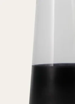 VASE EN VERRE BICOLORE AVEC LISERET DORÉ TRANSPARENT/NOIR