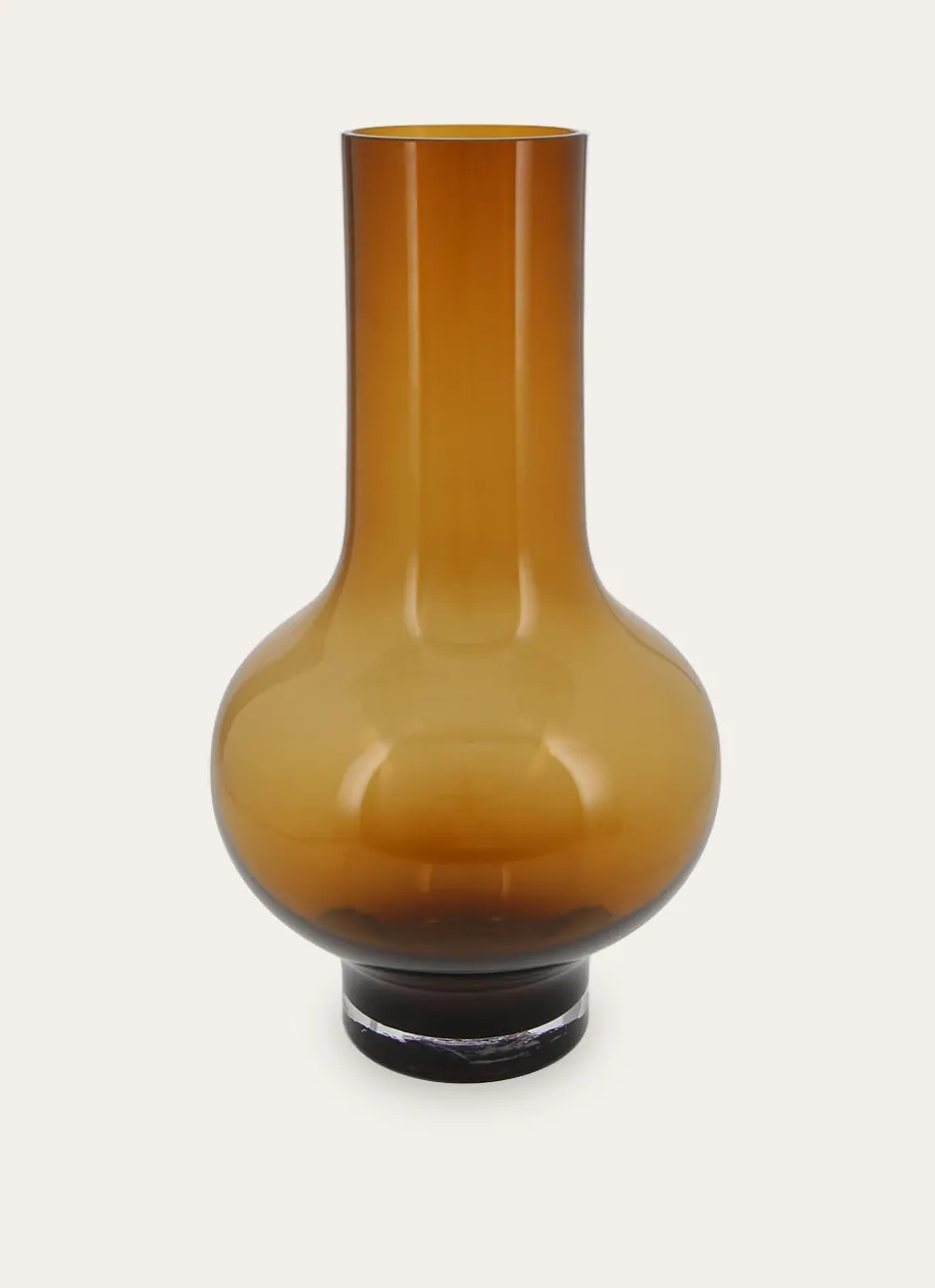 VASE EN VERRE FAIT MAIN ROMEO AMBRE